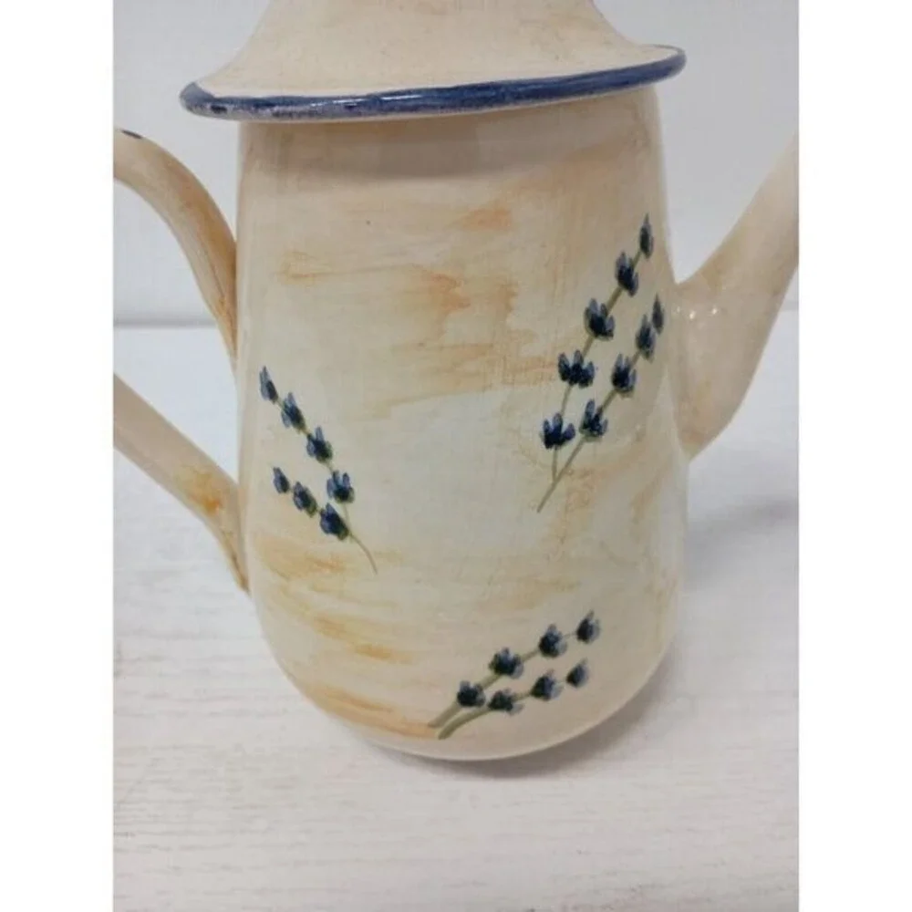 VTG F. Main Pottery Ceramic Teapot‎ Pitcher Cottagecore Country Farmhouse Decor